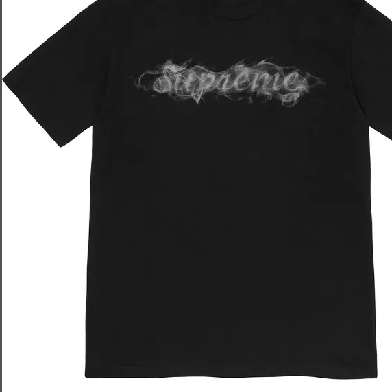 Short Smoke Black S Tee Logo 19FW T-shirt XL L Opening sleeved Season M White Smoke 0917